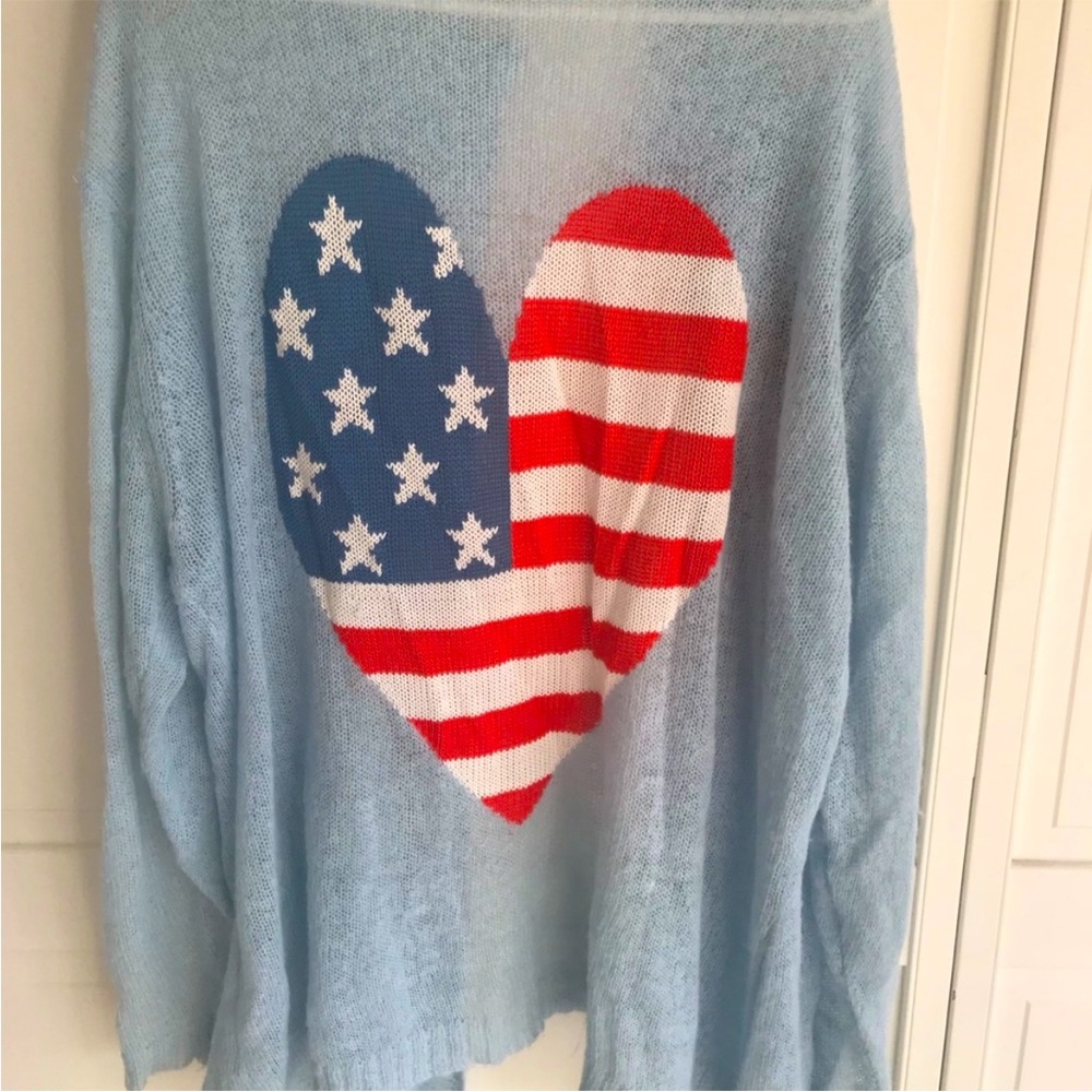 Wildfox American Flag Oversized Cardigan
